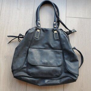 Nicole Miller Black Faux Leather Shoulder Bag